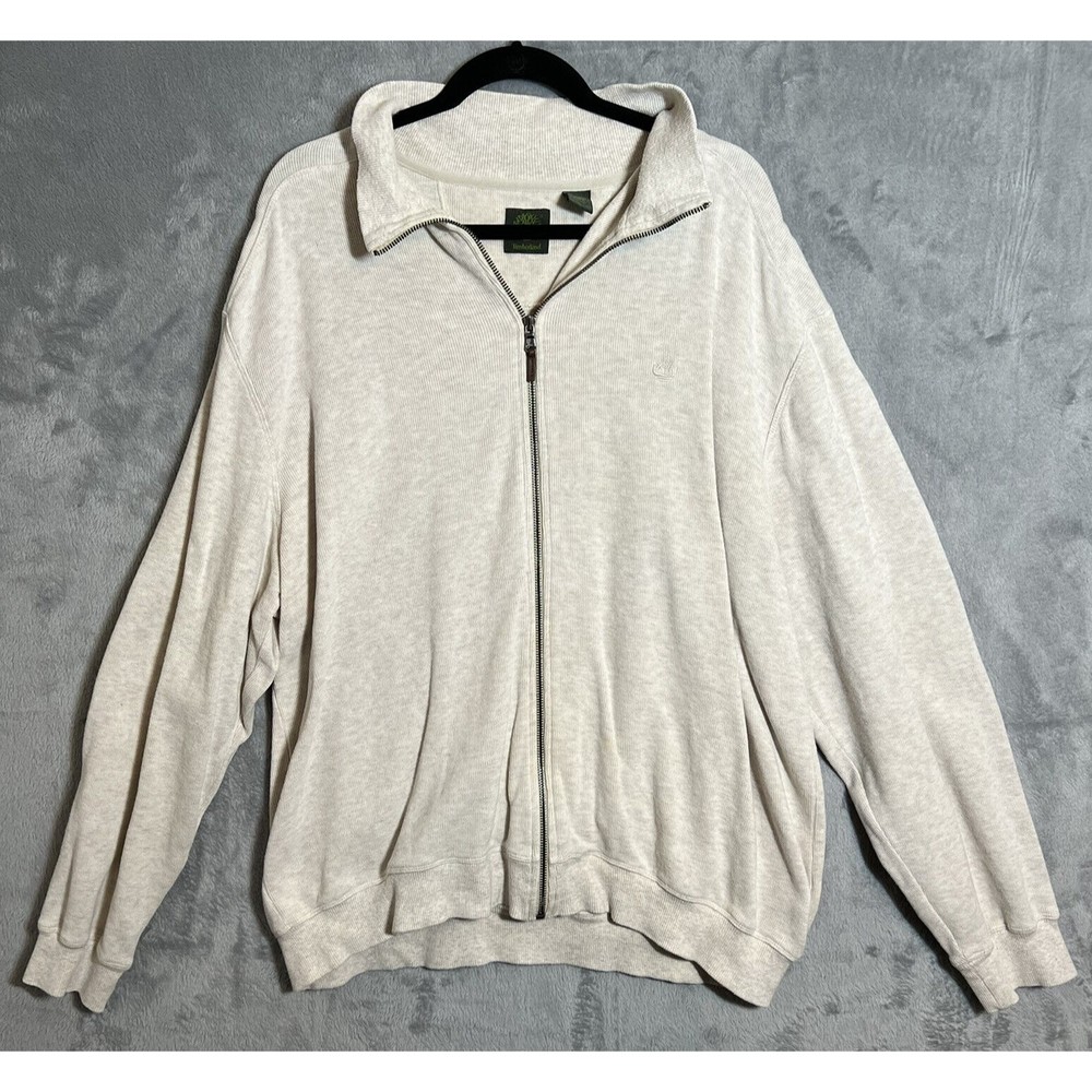 Timberland‎ Sweater Adult XXL White Full Zip Outdoors Mens Long Sleeve